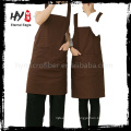 Good quality hot sale newest fashion canvas apron unisex two pockets kitchen solid apron